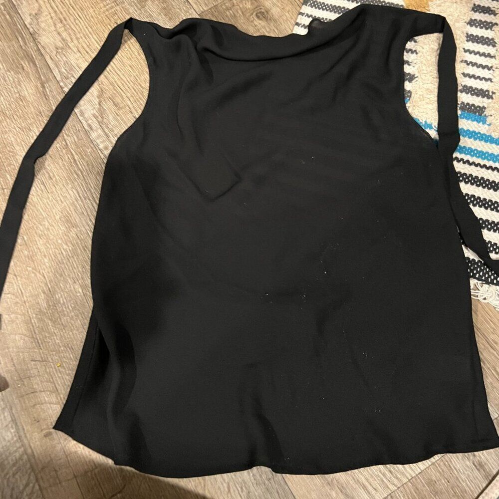 Krisa black sheer‎ halter top small